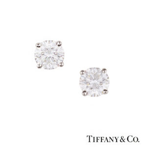 Tiffany & Co. Round Brilliant Cut Diamond Ear Studs 1.18ct TDW