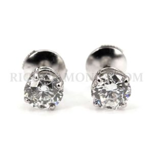 18ct White Gold Diamond Stud Earrings 0.90ct Each