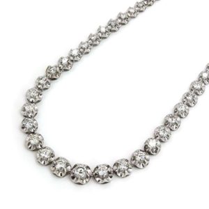 18k White Gold Diamond Line Necklace 8.00TDW