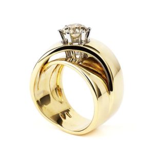 18YG 1.25 L/M SI2 Round Diamond Ring