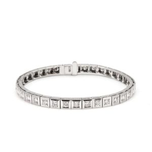 18ct White Gold Diamond Line Bracelet 4.00ct Total