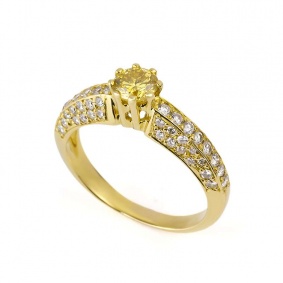 18YG 0.50ct Fancy Yellow Diamond Ring