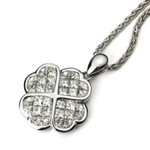 18WG Diamond 2.00TDW Clover Pendant