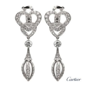 Cartier 18ct White Gold Diamond Heart Earrings