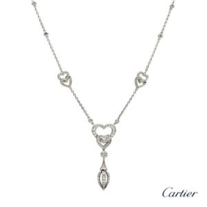 Cartier 18ct White Gold Diamond Heart Necklace