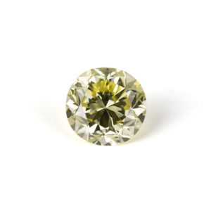 Round Brilliant Cut Fancy Light Yellow Diamond 0.87ct VS2