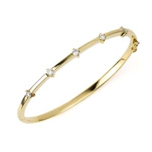 18YG Diamond 0.50TDW Hinge Bangle