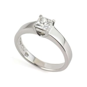 Palladium 0.53ct I/VS2 Princess Cut Ring