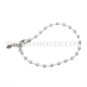 18WG Diamond Knife Edge Line Bracelet