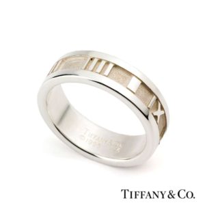 Tiffany & Co. Silver Atlas Ring Size 57