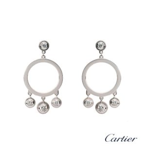 Cartier 18k White Gold Diamants Legers de Cartier Earrings B8043700