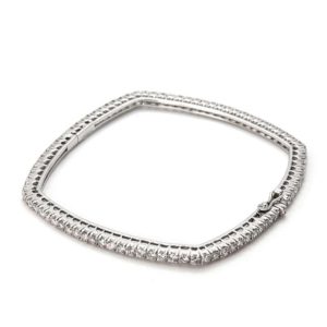 18ct White Gold Square Diamond Bangle 4.97ct Total