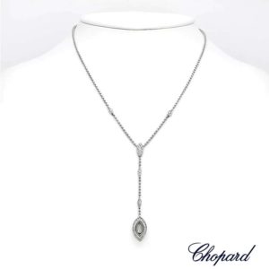 Chopard 18k White Gold Happy Diamonds Drop Necklace 81/4661-20