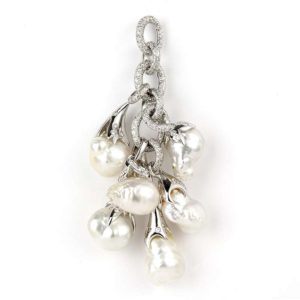 18WG Pearl and Diamond Necklace