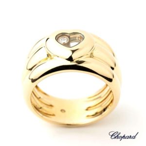 Chopard 18ct Yellow Gold Happy Diamonds Heart Ring 82/2042-20