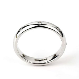 Diamond Set Wedding Band in Platinum Size K