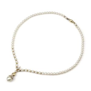 18YG Pearl and 1.05ct Diamond Necklace