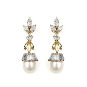 18YG Pearl and 1.84ct Diamond Earrings