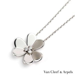 Van Cleef & Arpels 18k White Gold Frivole Necklace VCARD5300