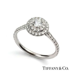 Tiffany & Co. Platinum Soleste Cluster Ring 0.47ct Total