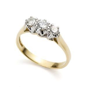 18YG Graduated 0.33TDW Trilogy Ring