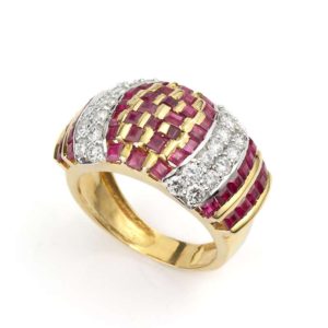 18YG 3.10ct Ruby and 1.20ct Diamond Ring