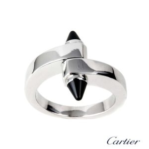 Cartier 18k White Gold Gents Menotte Ring