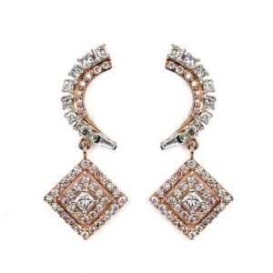 18PG Pink Diamond Earrings 2.60TDW