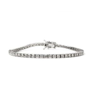 18k White Gold Diamond Line Bracelet 4.31ctct G/VS