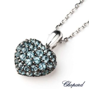 Chopard 18k White Gold Topaz Heart Necklace 79/4203-1040