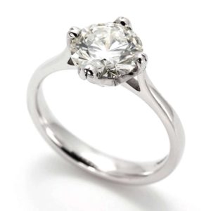 18ct White Gold Round Diamond Ring 2.02ct K/SI1