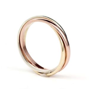9K Tri Gold Triple Ring
