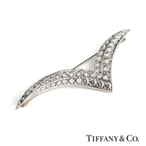 Tiffany & Co. Platinum Diamond Swallow  Brooch 3.00ct Total