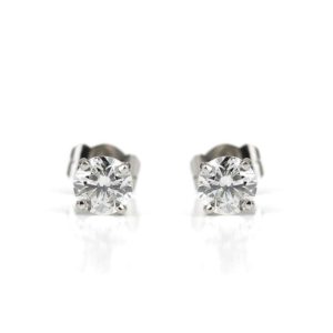 Plat Solitaire 1.12TDW Diamond Stud Earrings