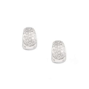 18k White Gold Pave Diamond Hoop Earrings 0.75ct