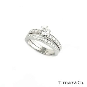 Tiffany & Co. Round Brilliant Cut Diamond Ring in Platinum 0.46ct F/VS1