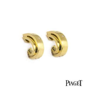 Piaget 18k Yellow Gold Diamond Set Possession Earrings B&P G38P4000