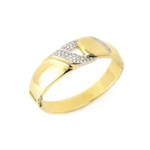 18k Yellow Gold Diamond Hinged Bangle