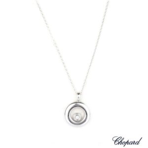 Chopard 18k White Gold Happy Diamonds Pendant B&P 797211-1001