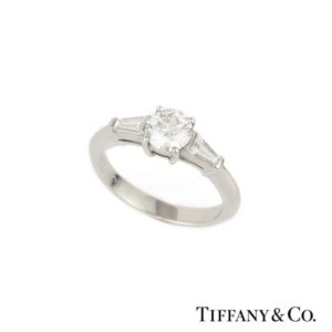 Tiffany & Co. Round Brilliant Cut Diamond Ring in Platinum 0.61ct F/VVS1