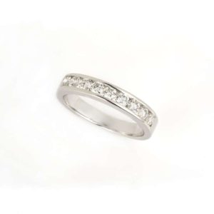 18k White Gold Half Diamond Eternity Ring 0.65ct G/VS1