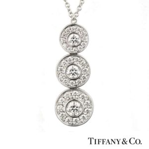 Tiffany & Co. Diamond Triple Drop Pendant in Platinum