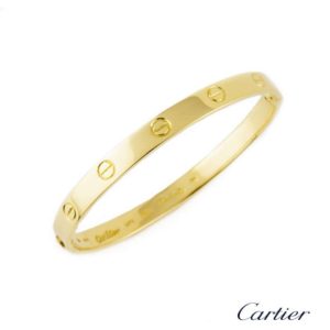Cartier 18k Yellow Gold Love Bangle Size 18