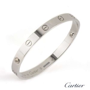 Cartier 18k White Gold Love Bangle Size 18 B6026418