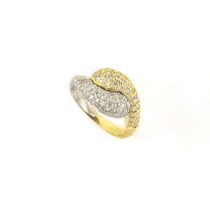 18k Yellow and White Gold Diamond Set Dress Ring 1.00ct