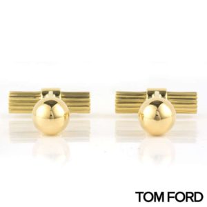 Tom Ford 18k Yellow Gold Striped T Cufflinks TF-CFK-02