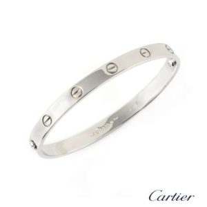 Cartier 18k White Gold Love Bangle Size 19 B6035419