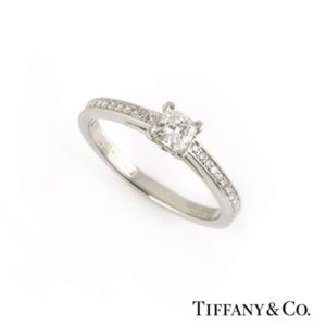 Tiffany & Co. Princess Cut Diamond Ring in Platinum 0.31ct D/VVS1