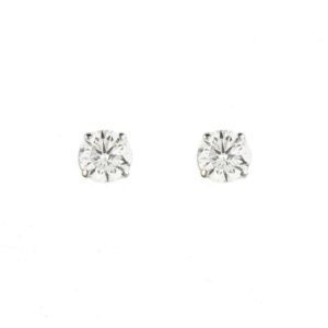 18k White Gold Round Brilliant Cut Diamond Studs 0.87ct H/VS1