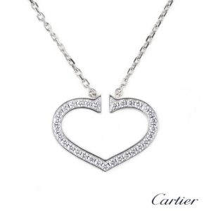 Cartier 18k White Gold Diamond Heart of Cartier Pendant B3040600